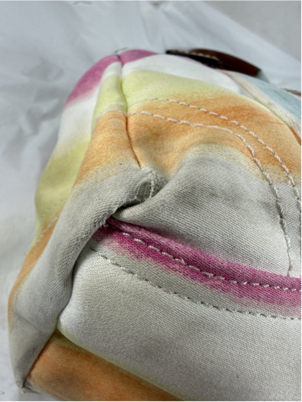 Vintage Coach Hamptons Y2K Watercolor Pastel Stripes Tote - Picture 9 of 16